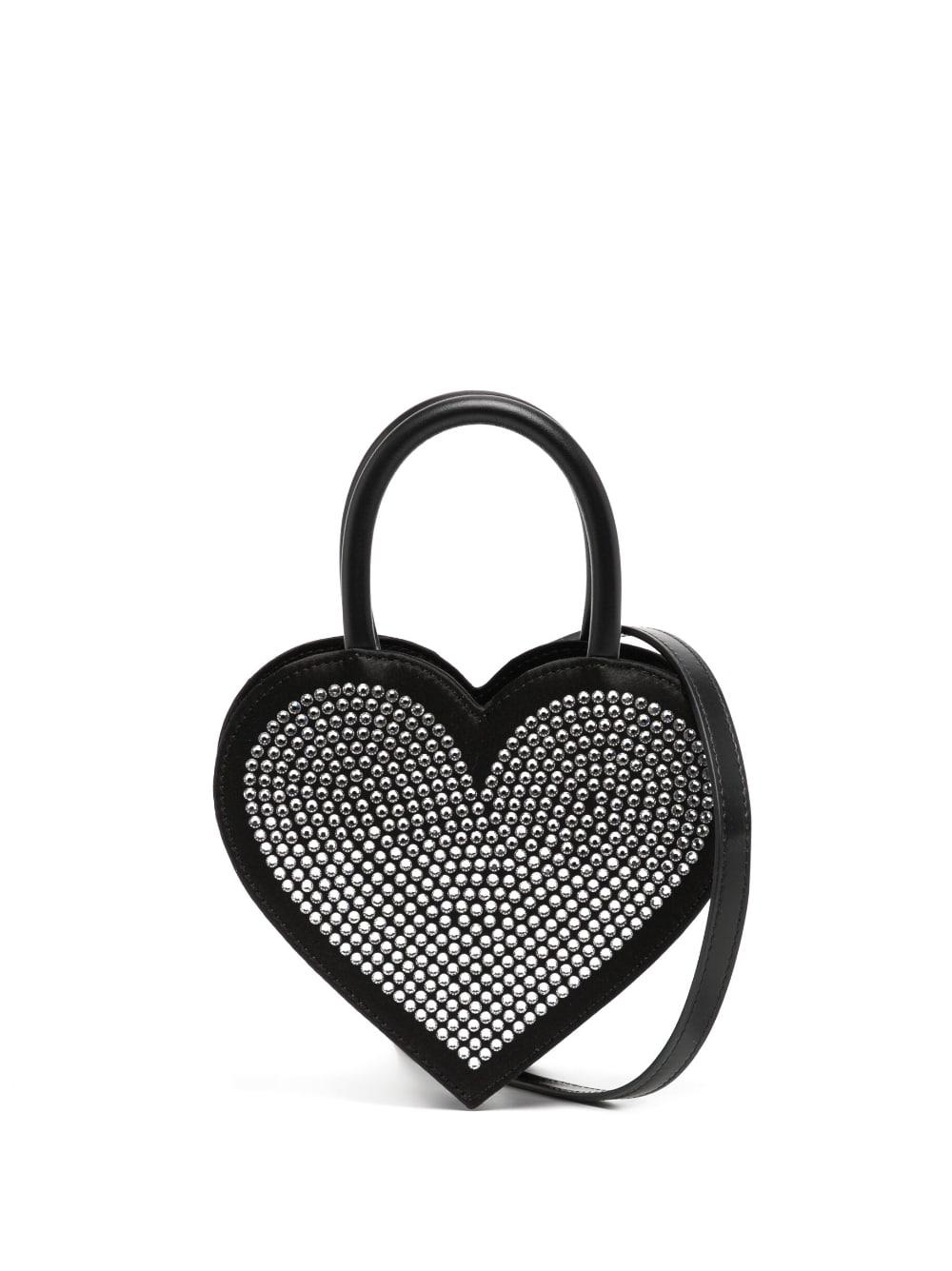 Mach & Mach Crystal-embellished Heart-shape Bag in Black | Lyst