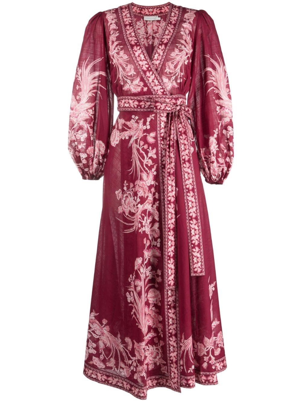 Zimmermann Tiggy Floral-print Wrap Dress in Red Lyst - Main Image