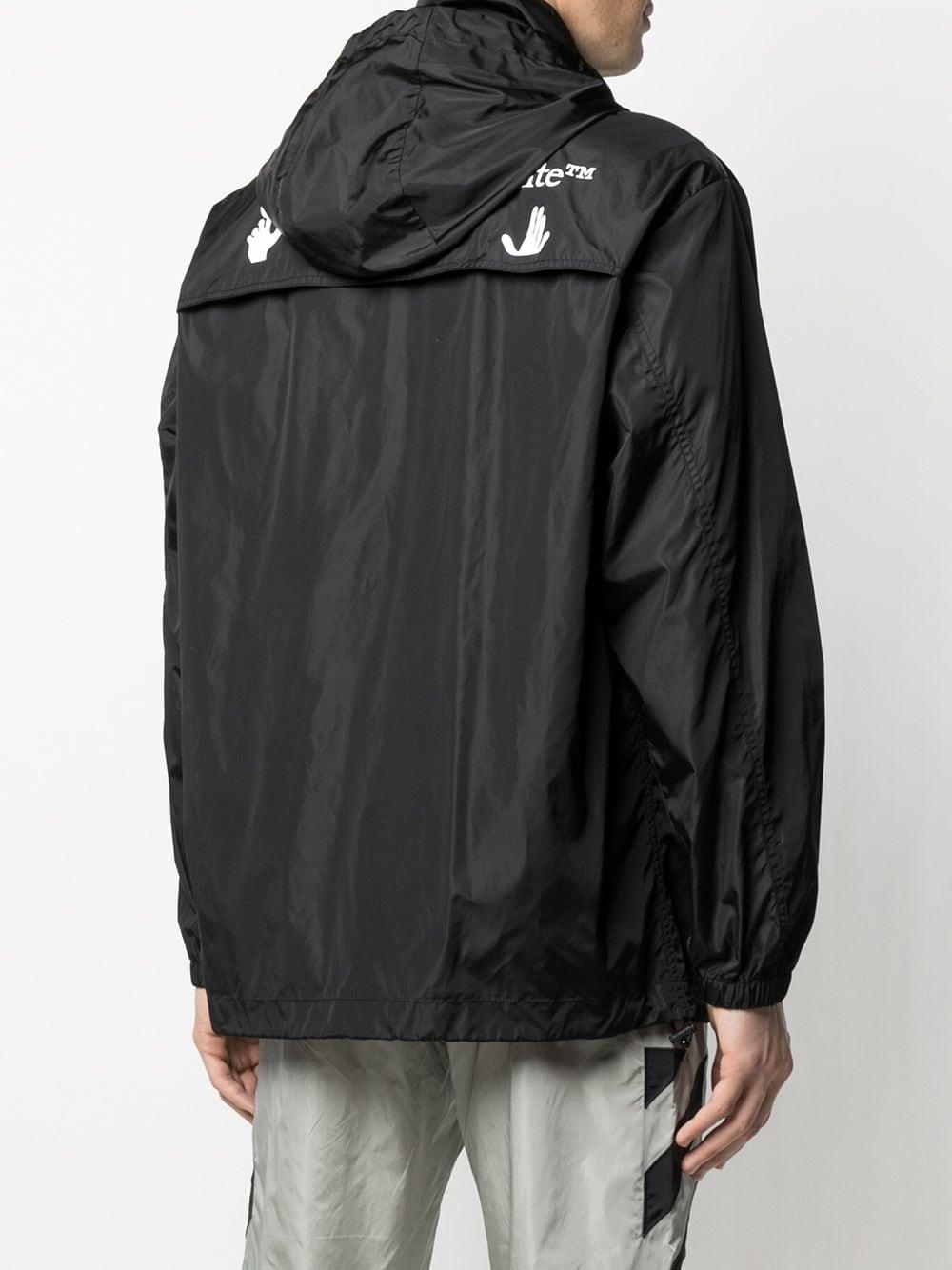 Off-White c/o Virgil Abloh Off White Logo-print Zip-up Windbreaker Off-White c/o Virgil Abloh Off White Logo-print Zip-up Windbreaker