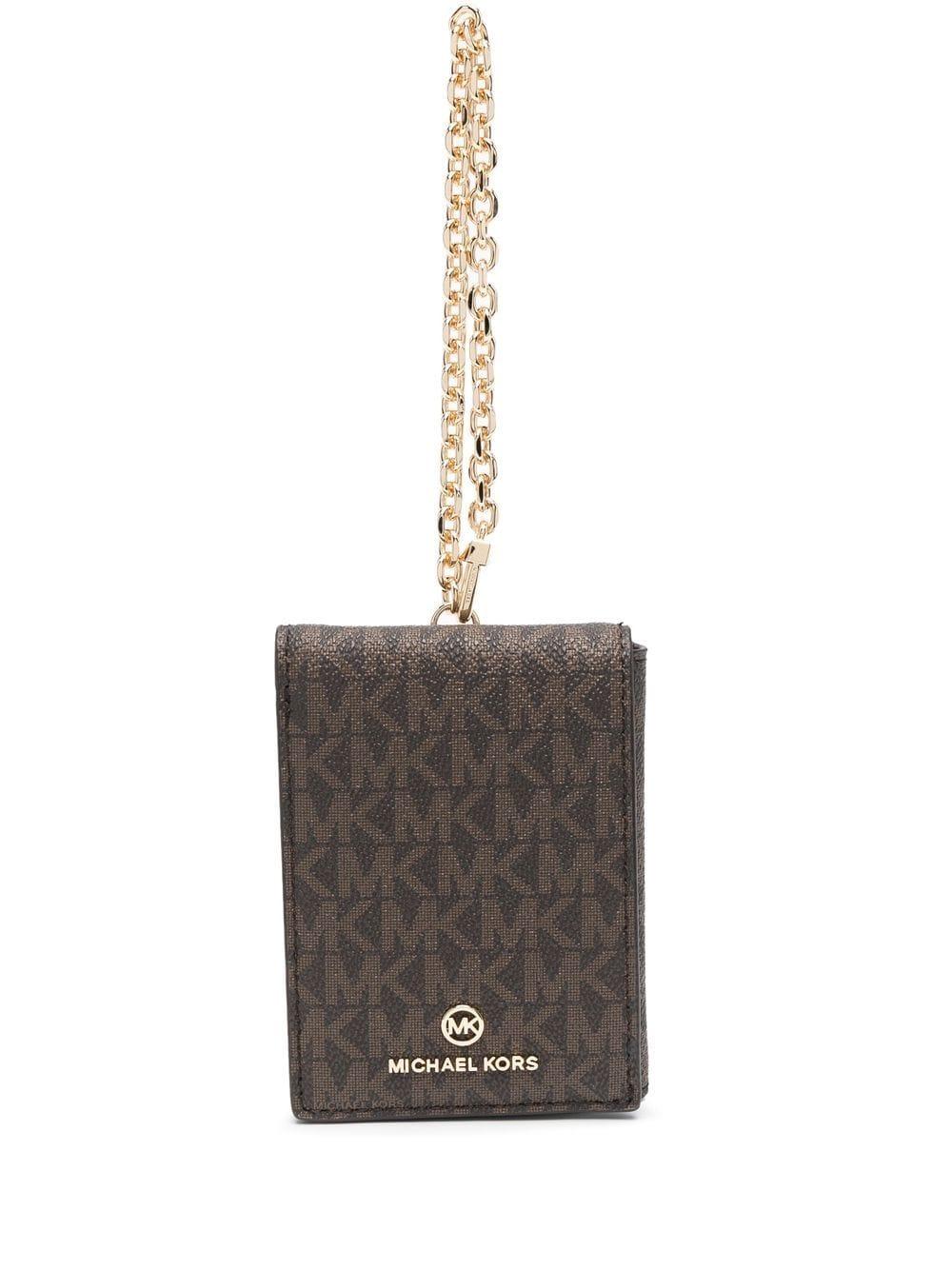 Michael Kors Jet Set Small Woven Leather Card Case