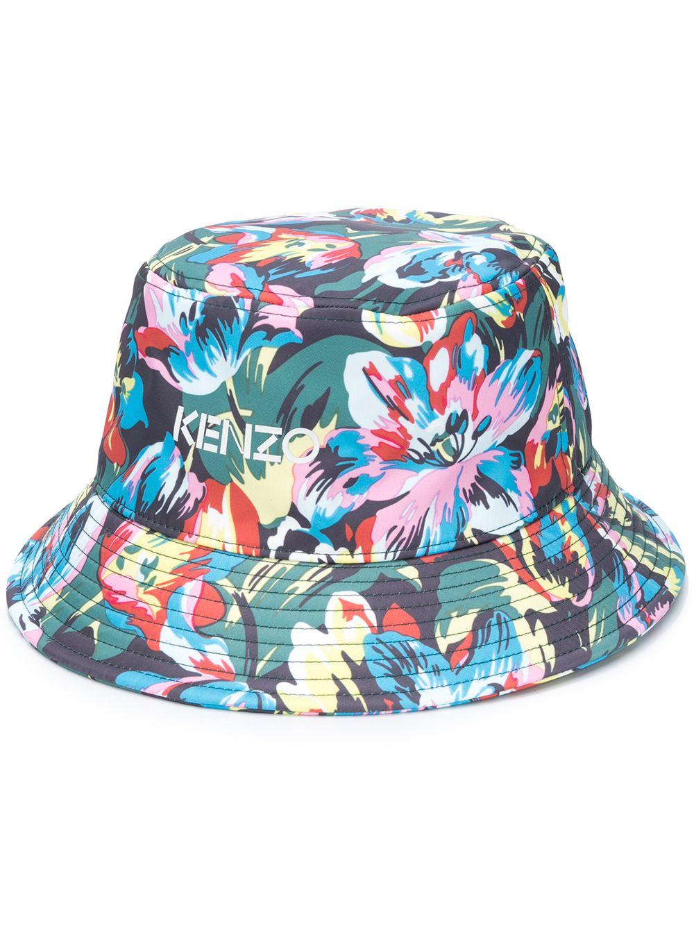 KENZO Floral Print Bucket Hat in Green for Men - Save 25% ...