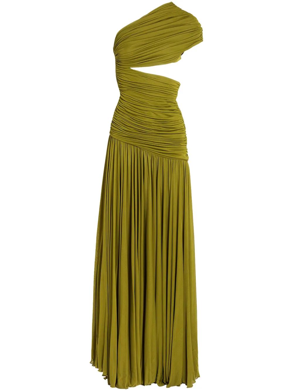 giambattista valli green dress GIAMBATTISTA VALLI GREEN FLORAL DRESS WITH RIBBON SILK DETAIL main image 0