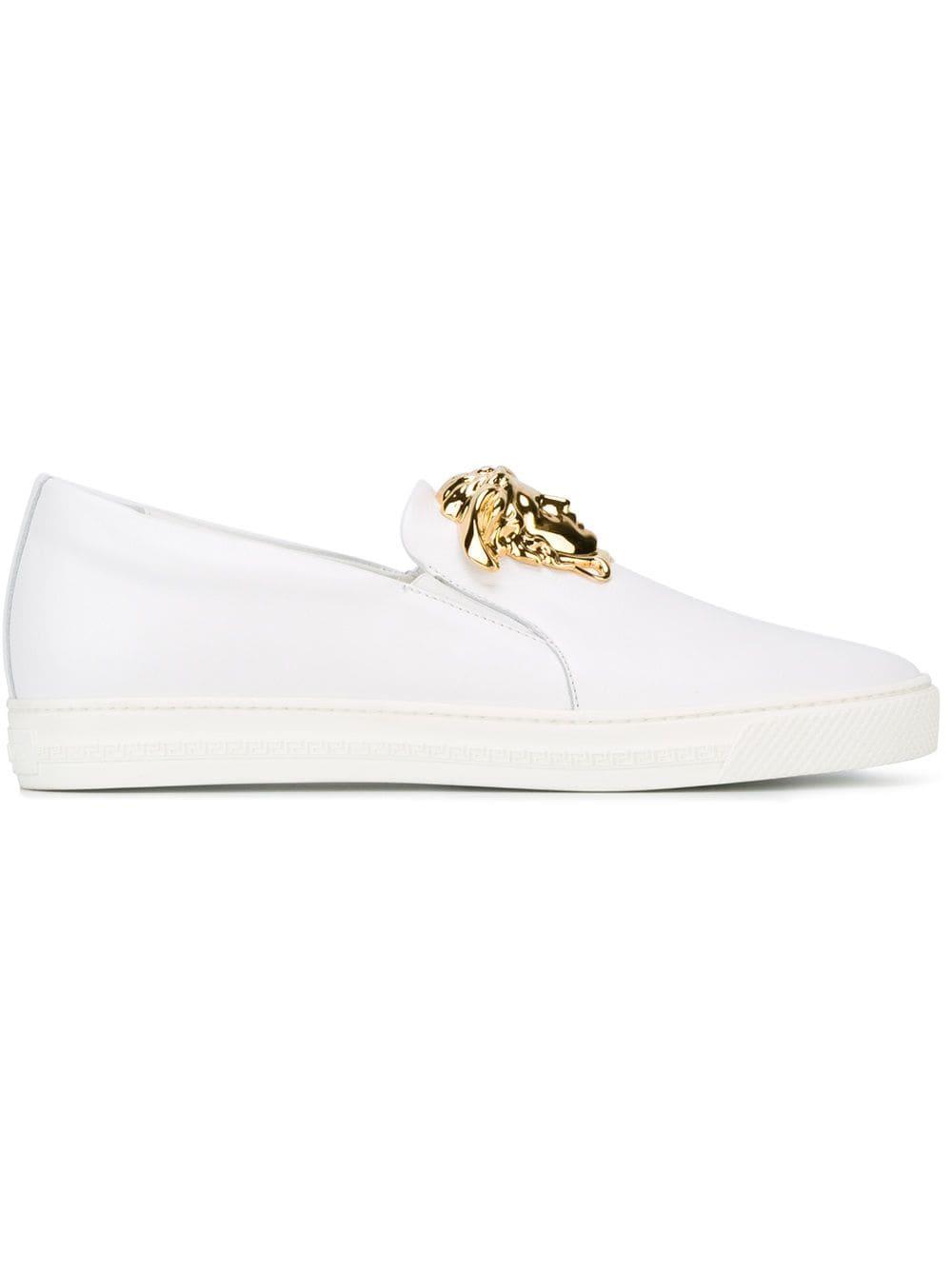Versace Medusa Slip-on Sneakers in White for Men | Lyst