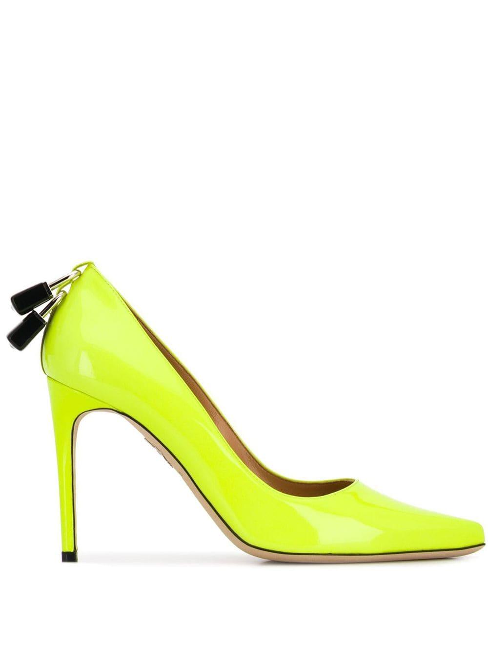 DSquared² Leather Lock Pumps in Yellow - Lyst