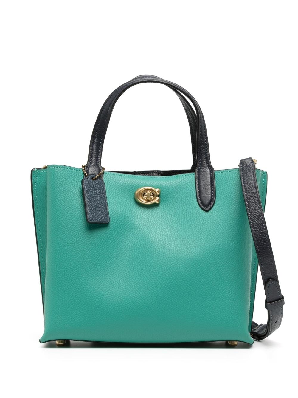 COACH Willow Leather Tote Bag in Green Lyst