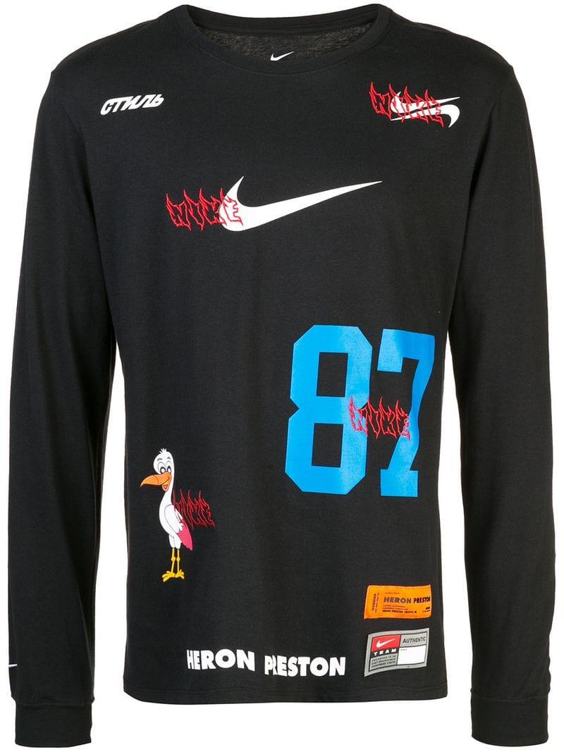 Nike Cotton X Heron Preston L/s T-shirt in Black for Men - Lyst