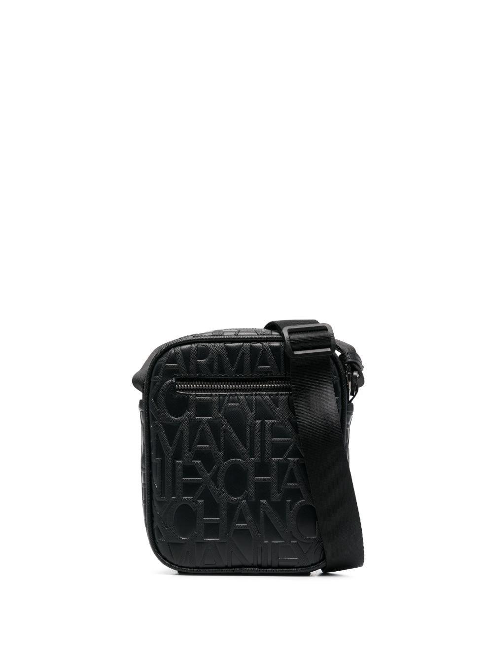 Armani logo-embossed Messenger Bag - Black