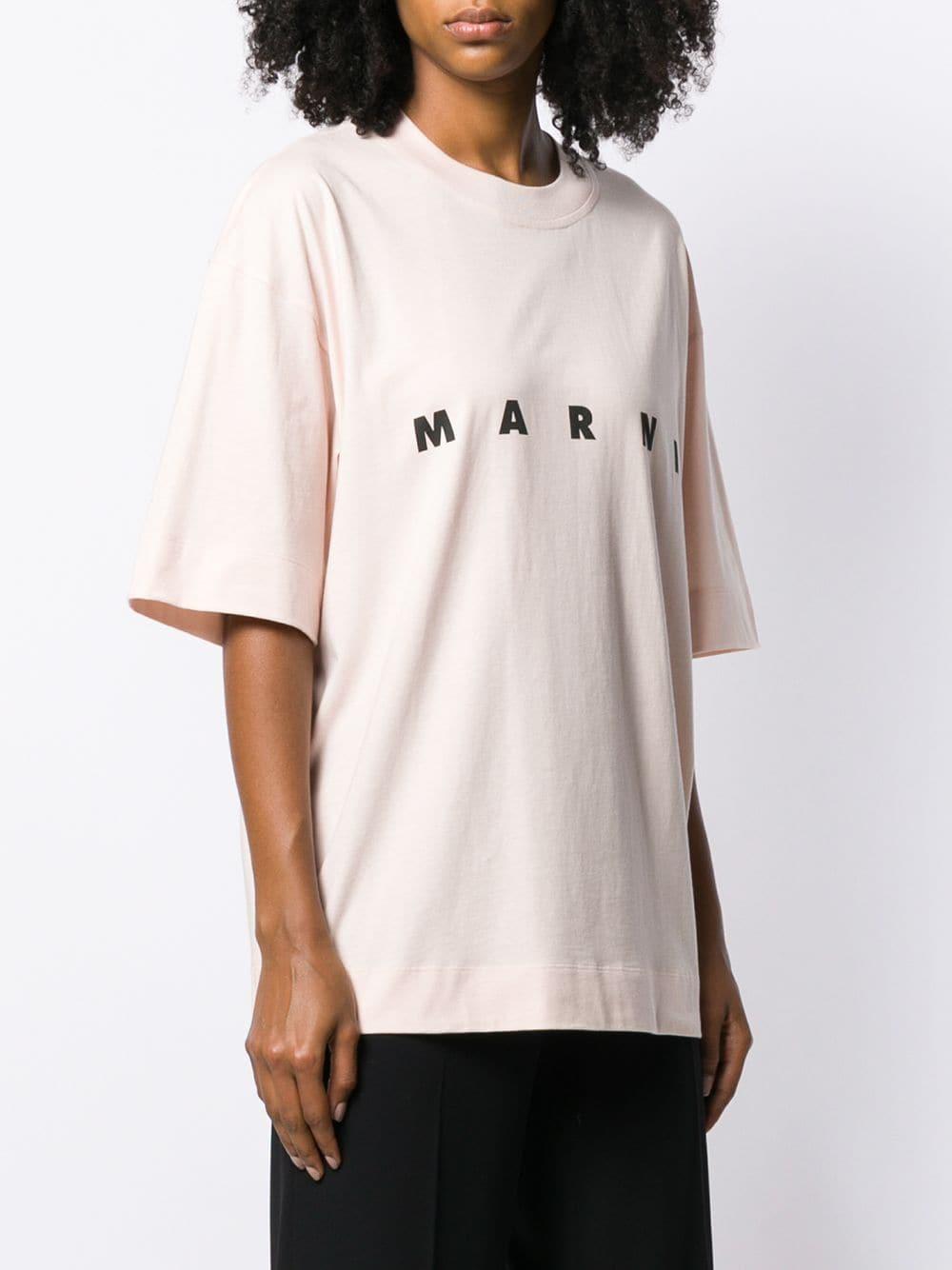 Marni Cotton Oversized Logo T-shirt in Pink - Lyst