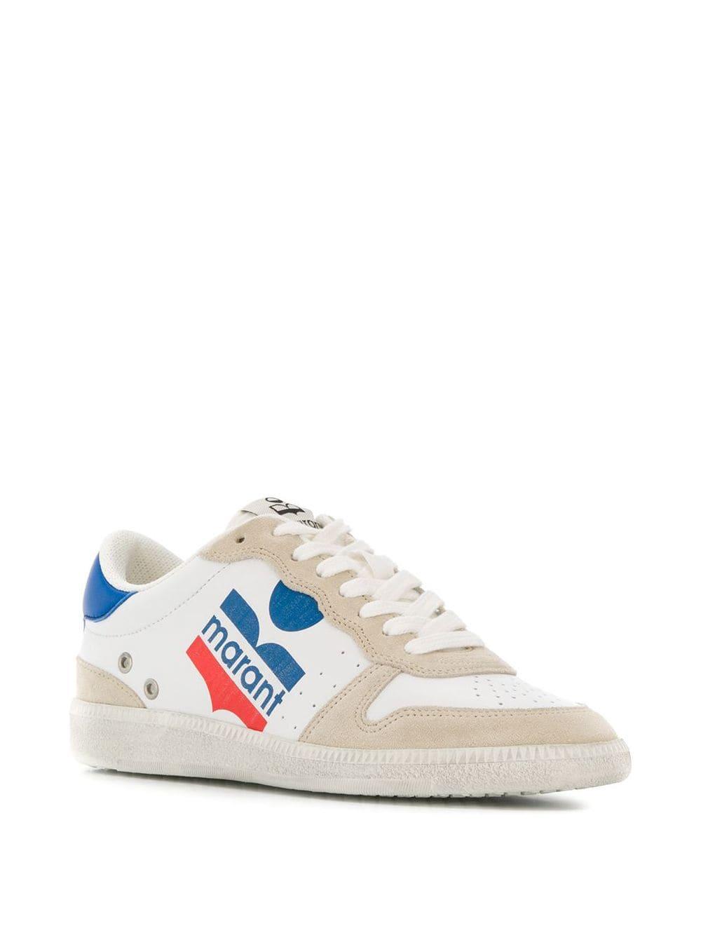 Baskets Bulian en daim et cuir imprimé Isabel Marant en coloris Blanc | Lyst