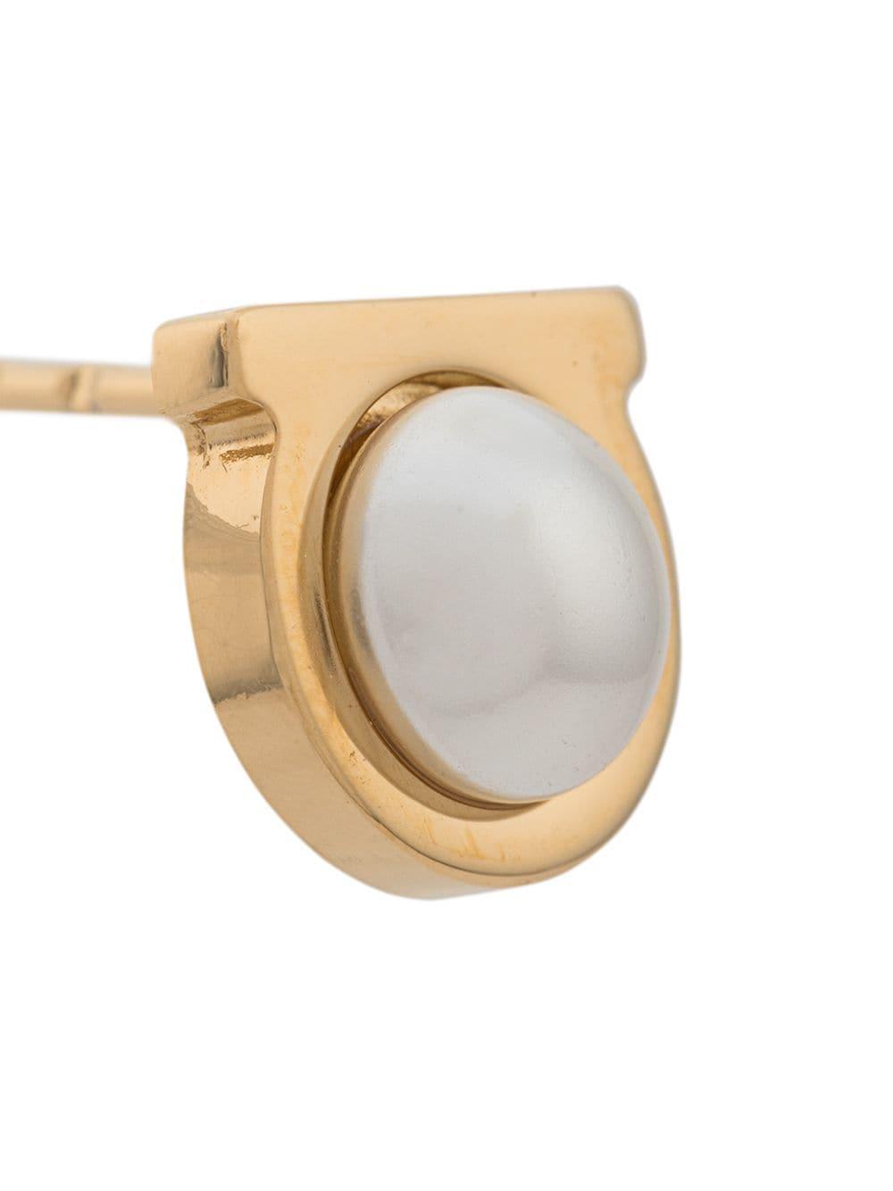 Ferragamo Gancini Stud Earrings in Metallic - Lyst