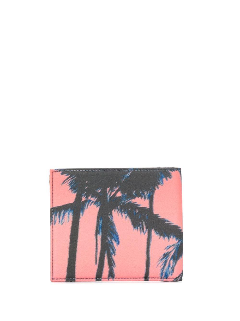 Saint Laurent Leather Palm-tree Bi-fold Wallet in Black for Men - Lyst