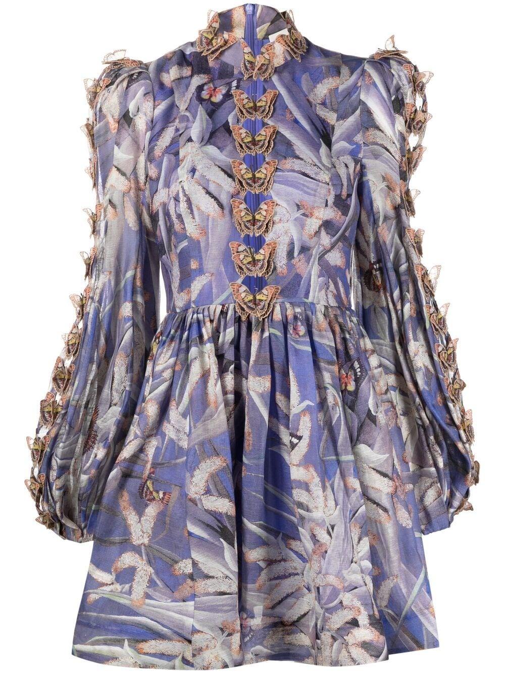 Zimmermann Butterfly-appliqué Cotton Dress in Purple | Lyst
