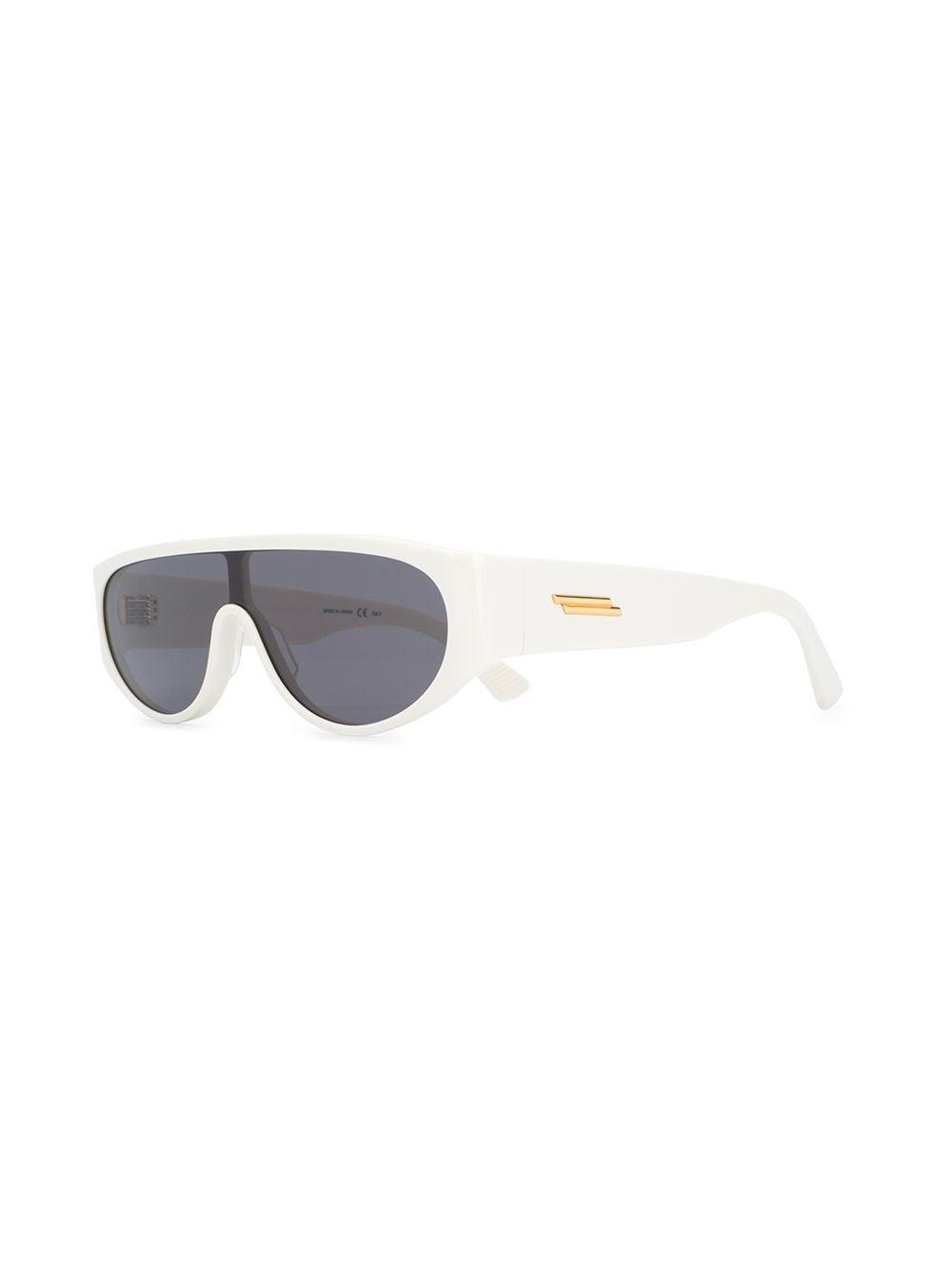 Bottega Veneta Wrap-around Mask Sunglasses in White for Men - Lyst