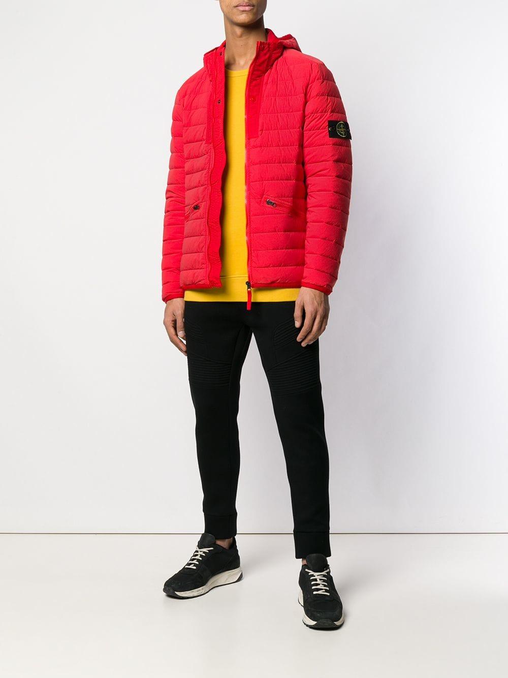 stone island red puffer jacket
