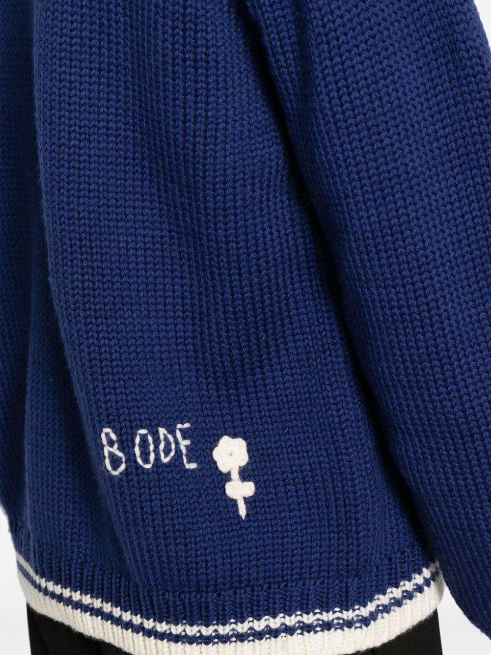 Bode Meadow Wool Cardigan in Blue for Men | Lyst