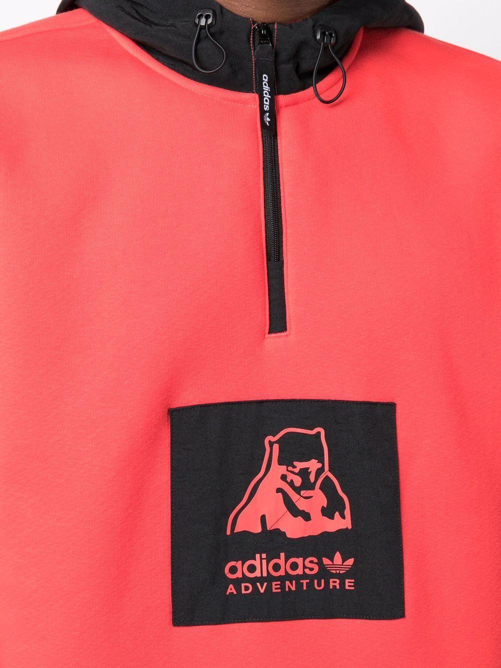 adidas Synthetic Adventure Polar Bear Hoodie in Red for Men | Lyst