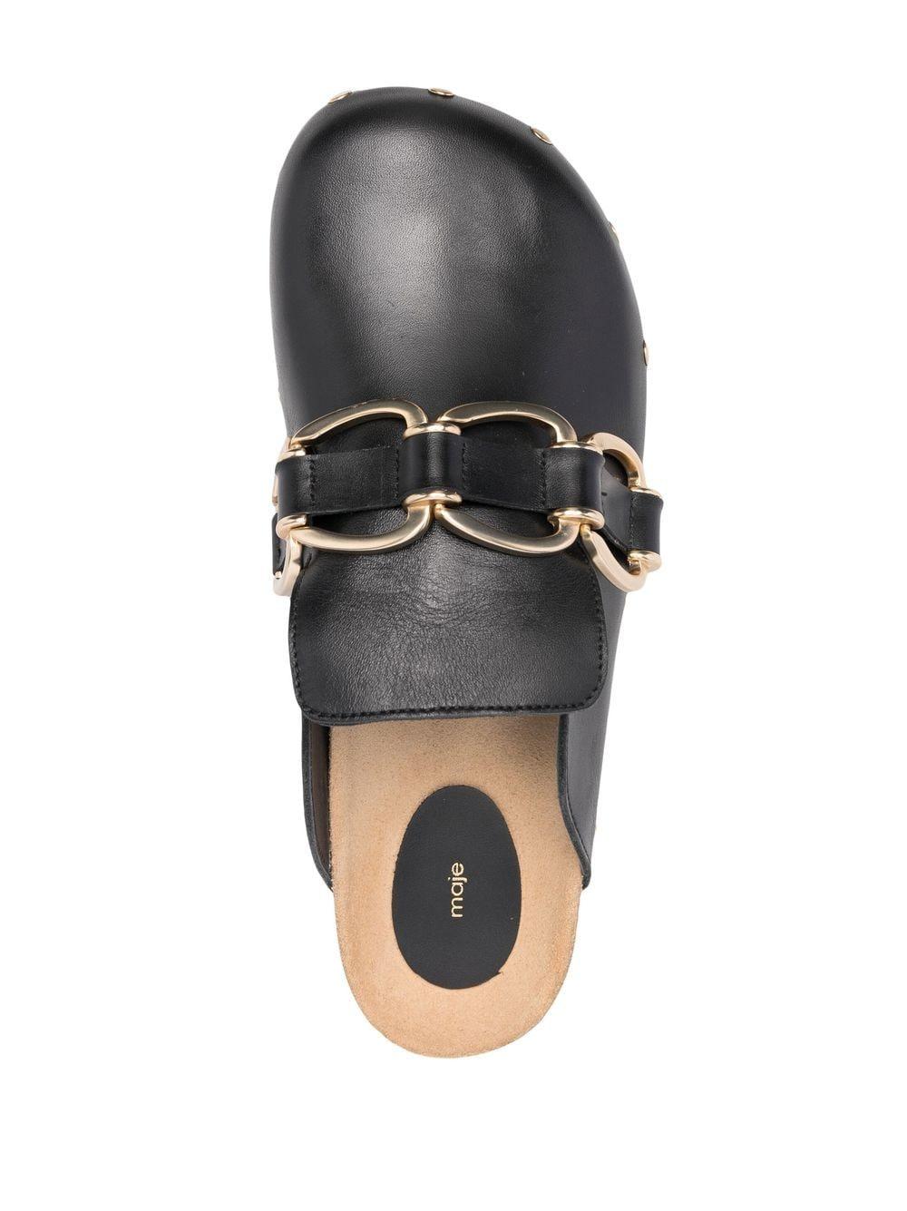 Maje Chain-link Fran Mules in Black | Lyst