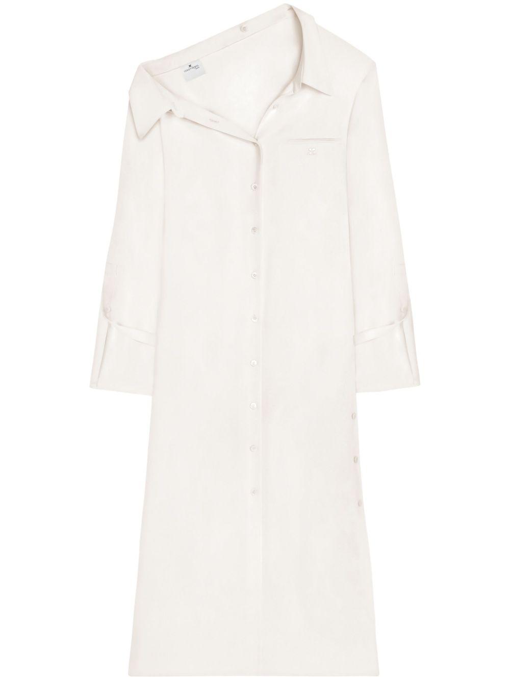 Courreges レディース ホワイト クレープ シャツドレス ワンピース