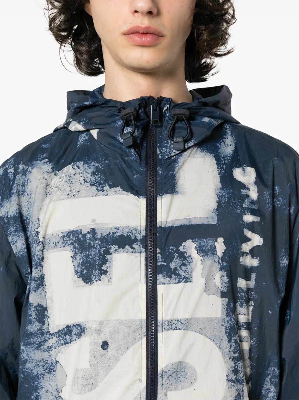 Watercolour-effect windbreaker with logo | Diesel Online