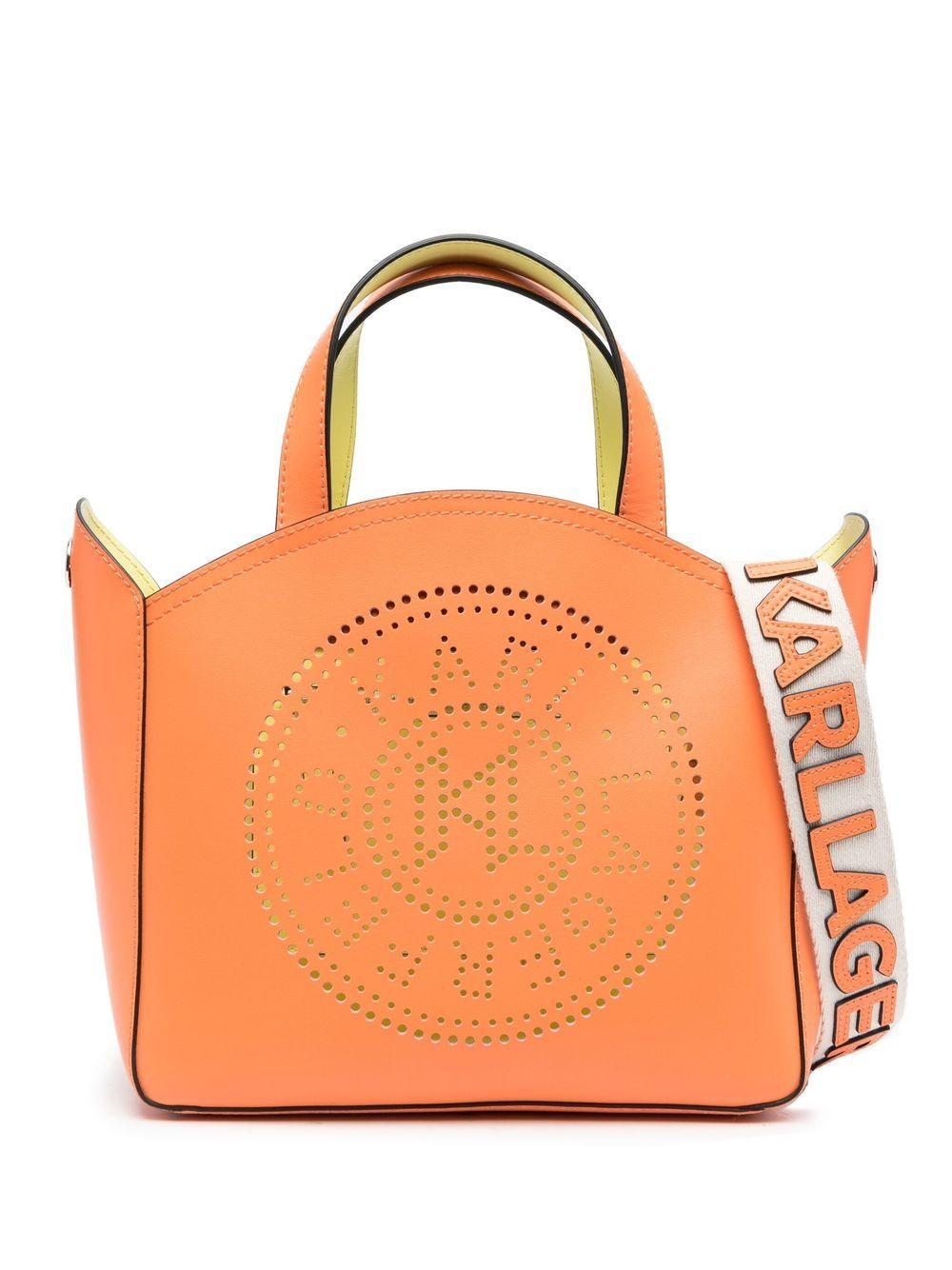Karl Lagerfeld K/circle Perforated Tote Bag in Orange Lyst