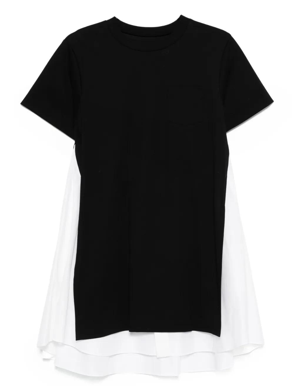 sacai ミニフリンジワンピース　BLACK sacai - sacai】 Suiting Mix Dress サカイ ドレス 2022ssの通販