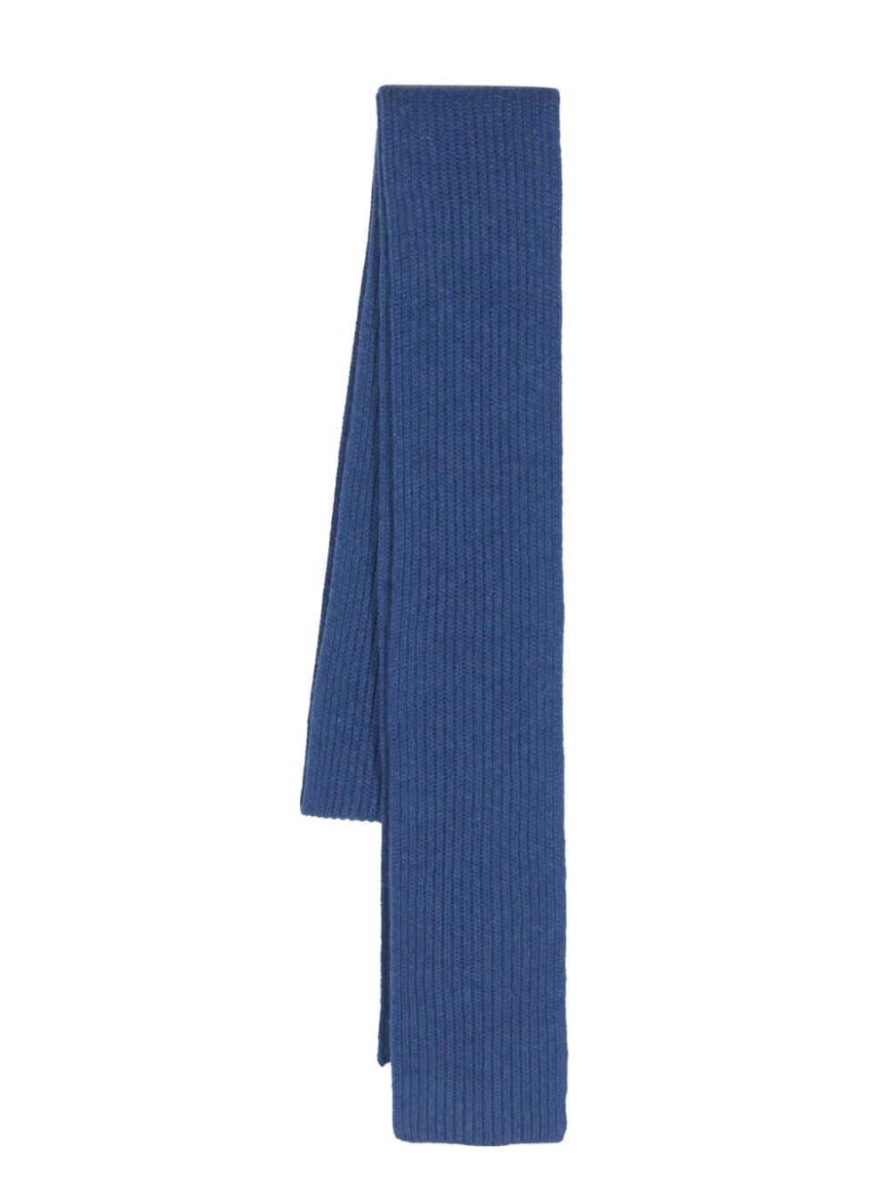 Ganni Ribbed Knit Scarf in Blue | Lyst Canada