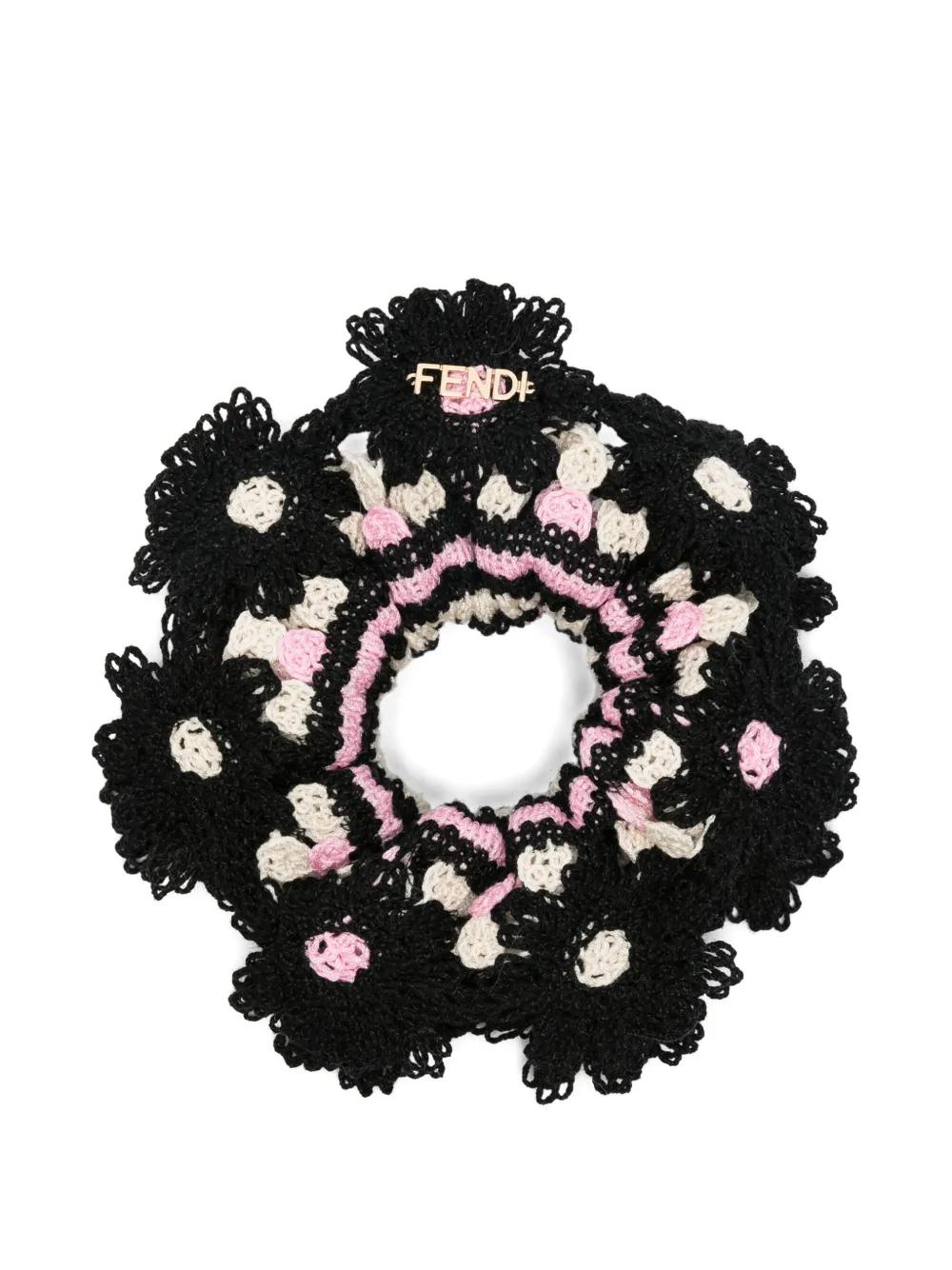 Fendi Logo Crochet Headband, Pink Hair Accessory Fendi Head Tie Fendi Headband: Elegant  main image 4