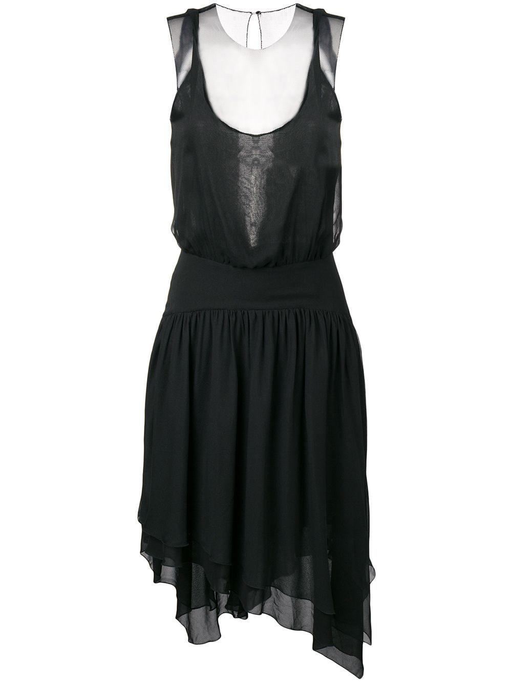 Karl Lagerfeld Silk Mesh Evening Dress in Black - Lyst