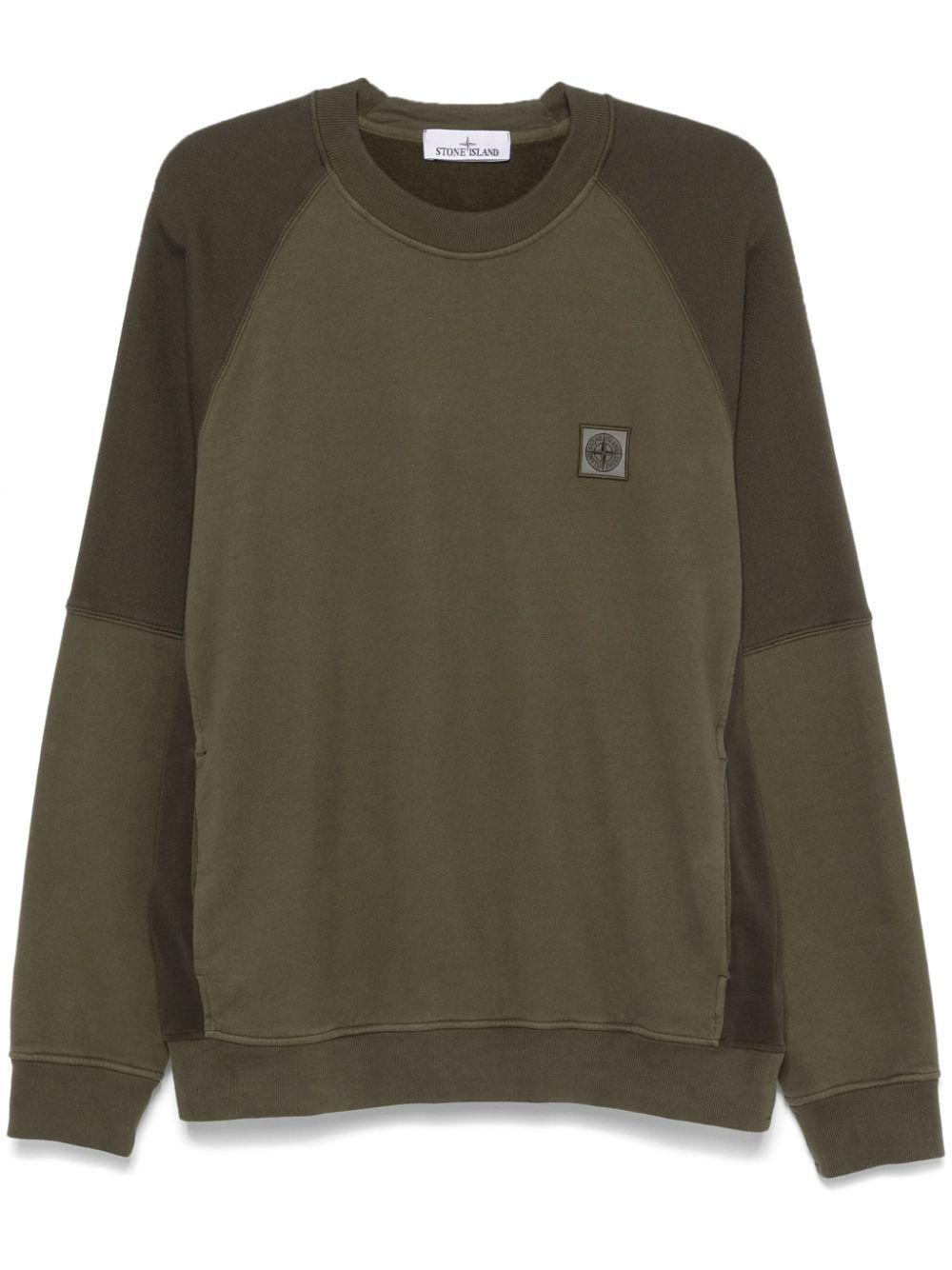 Stone Island メンズ グリーン コンパスバッジ スウェットシャツ 
