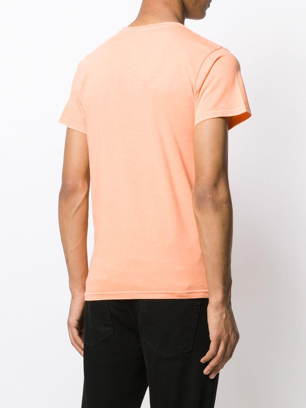 Stussy Logo Print Crew Neck T-shirt in Orange for Men - Lyst