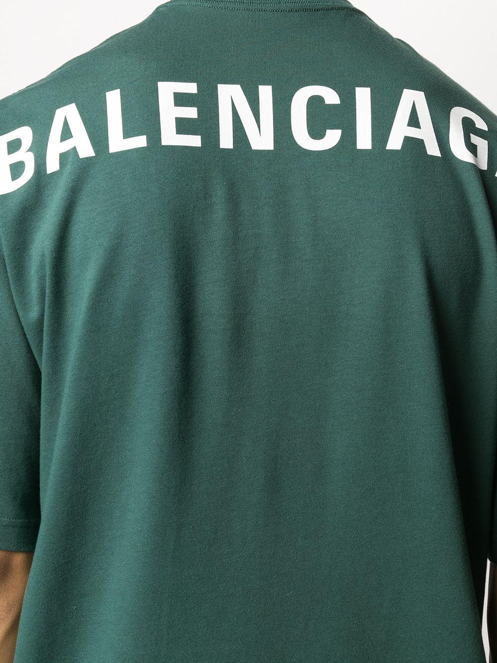 Balenciaga Cotton Maxi Logo T-shirt in Green for Men | Lyst