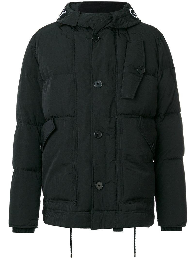 Givenchy Wool Embroidered Logo Padded Jacket in Black for Men Lyst