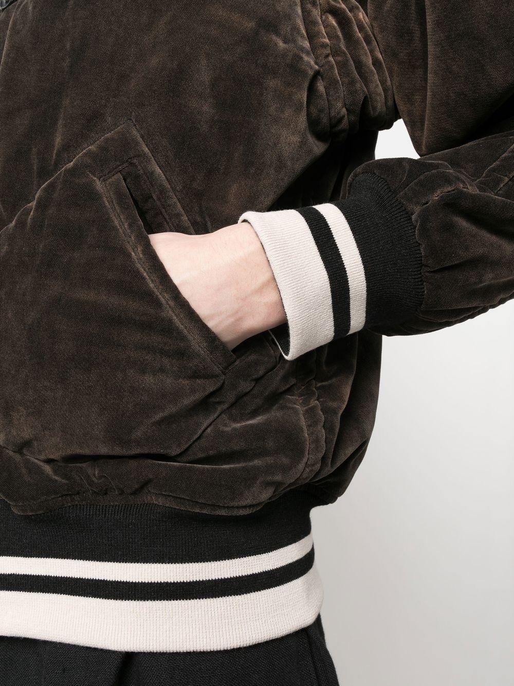 Maison Margiela Cropped Velvet Bomber Jacket in Black for