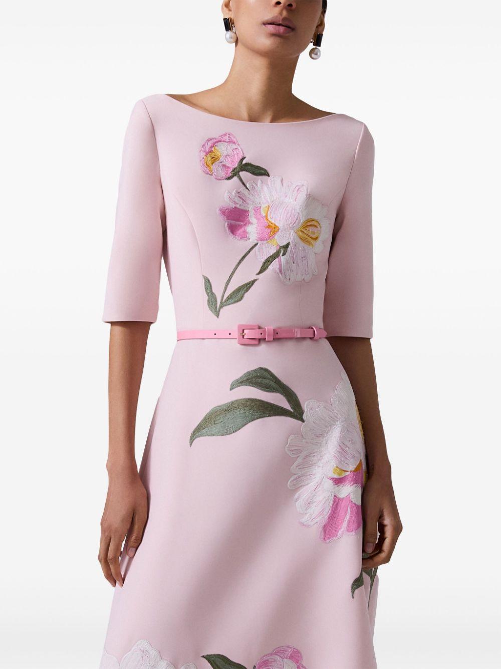 Carolina Herrera レディース ピンク フローラル マキシドレス ワンピース