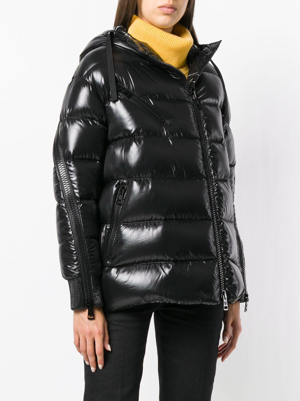 Moncler Zipped Sleeves Puffer Jacket in Black | Lyst