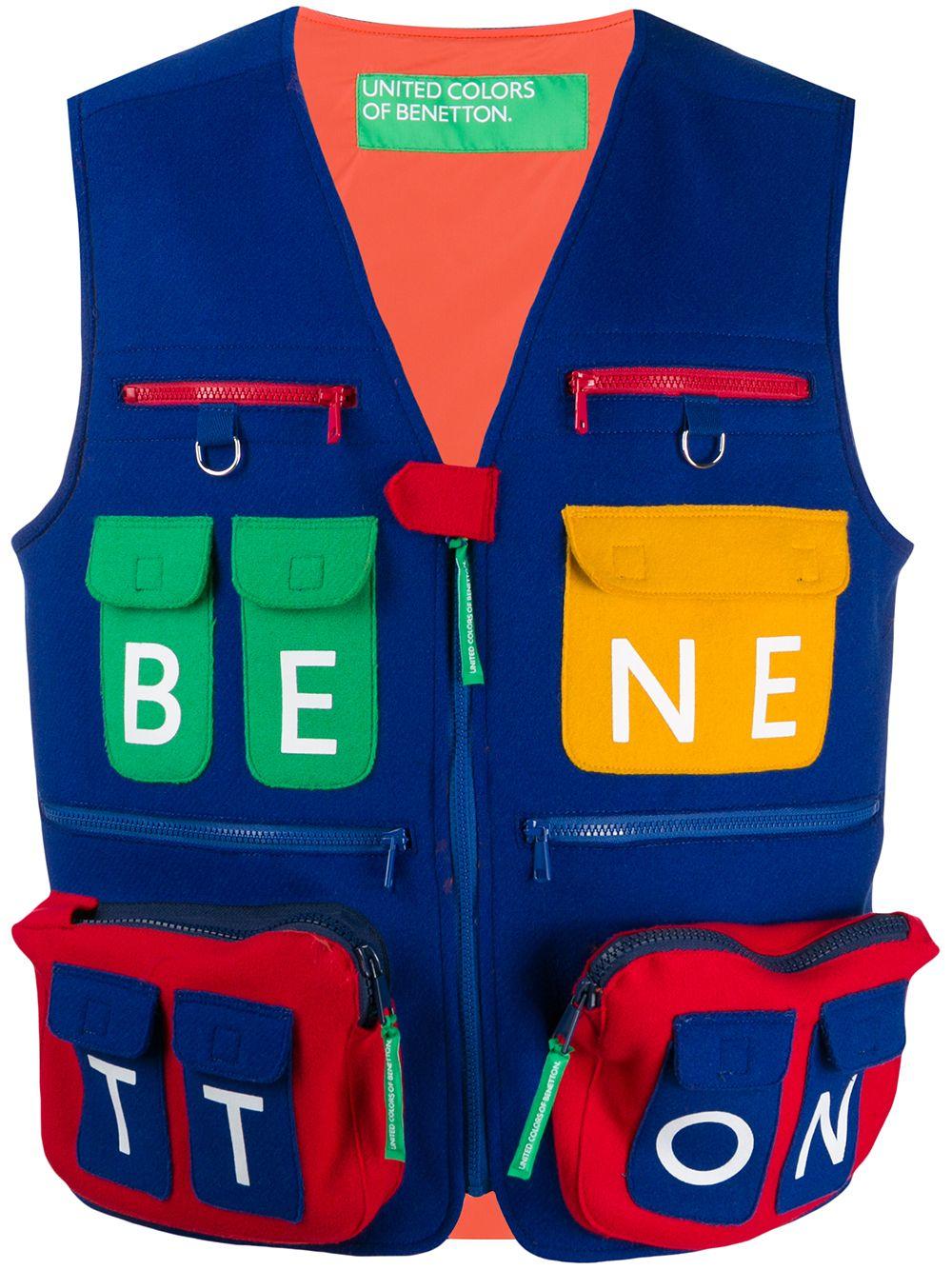 Benetton Cargo Pocket Gilet in Blue for Men | Lyst