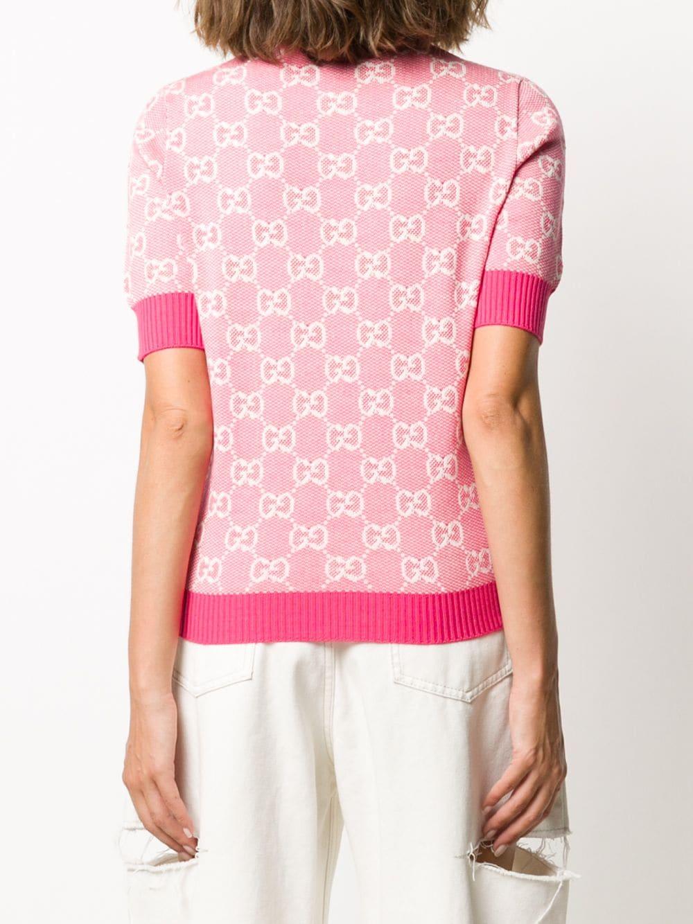 Gucci Piquet Knitted Top in Pink | Lyst