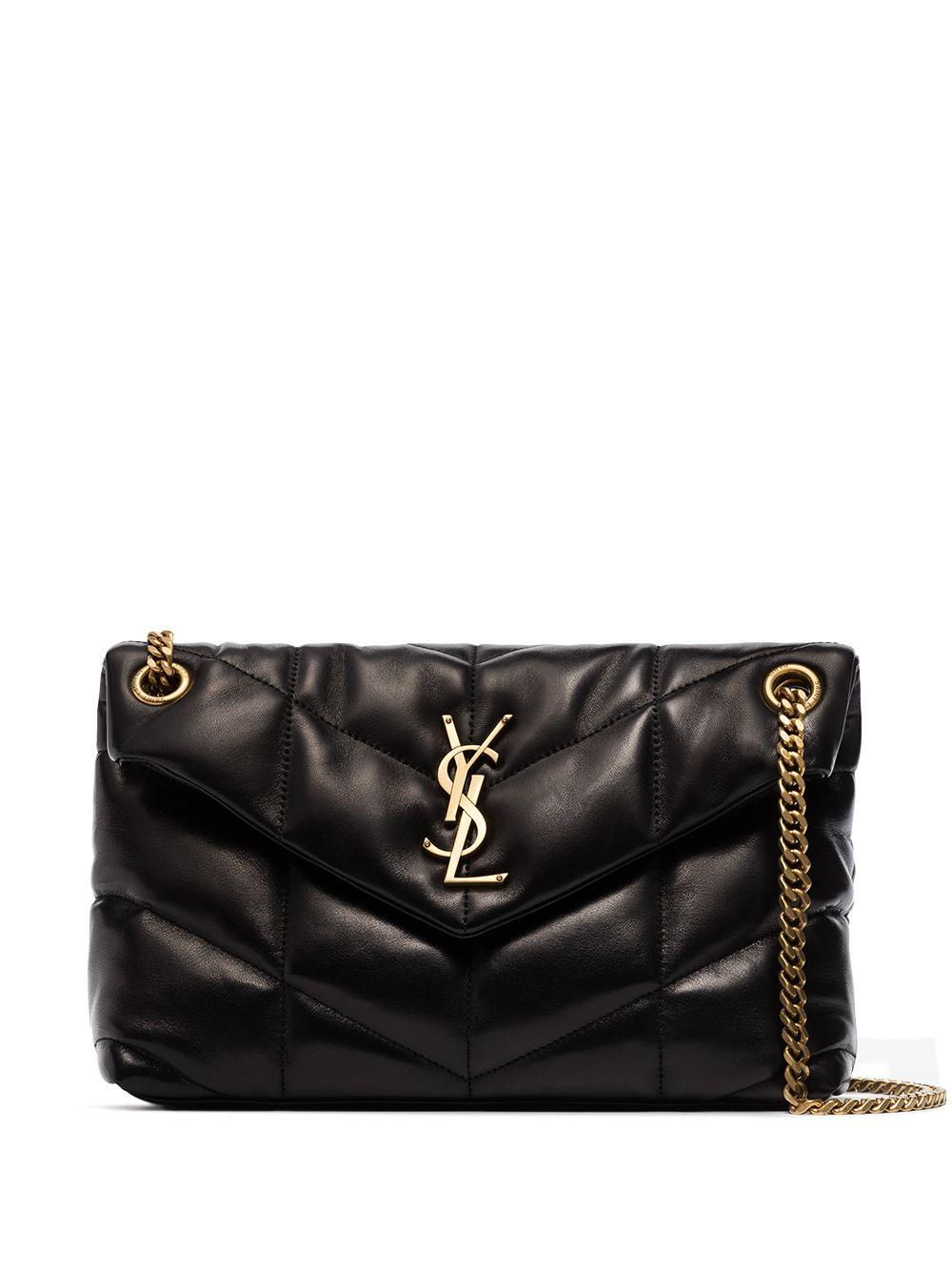 Saint Laurent Loulou Toy Puffer Leather Shoulder Bag in Black | Lyst