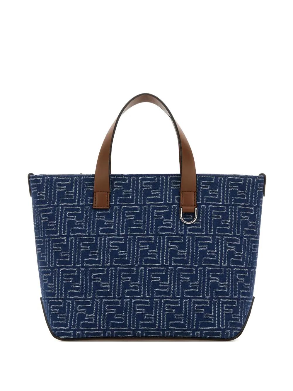 Fendi Logo-Print Canvas Tote Bag in Blue for Men | Lyst