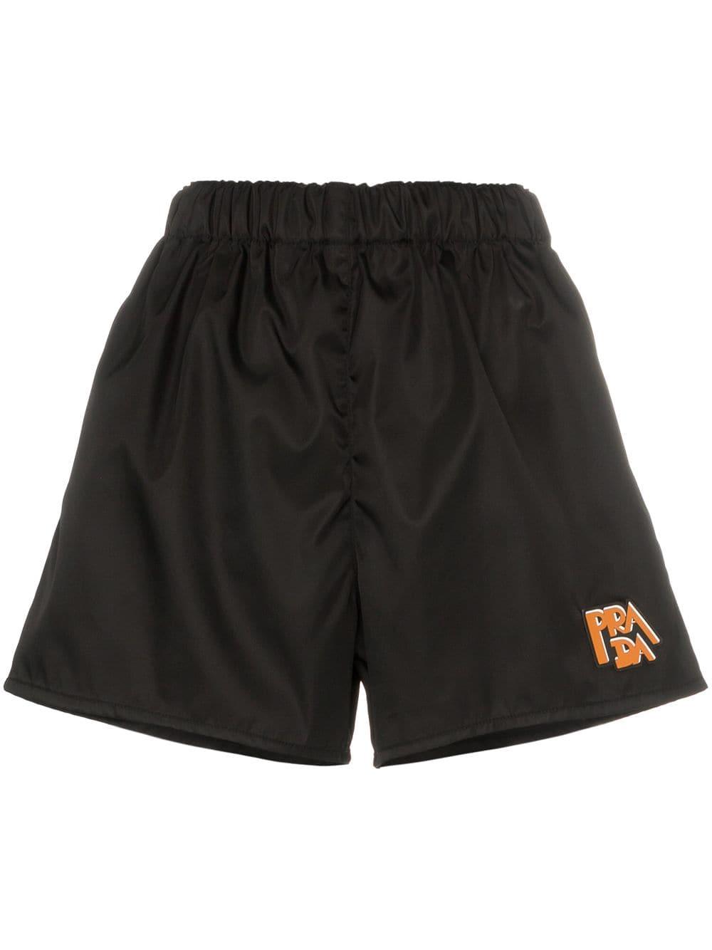 prada logo nylon shorts