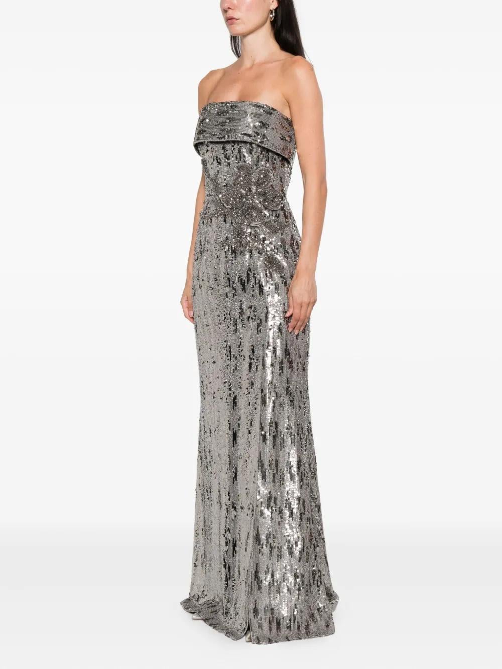 elie saab grey dress The collection venerates the infinite power of femininity, where each silken thread is a moving ode to elusive beauty