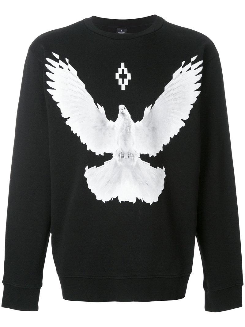 Marcelo Burlon Cotton Dove Crewneck Sweatshirt in Black for Men | Lyst