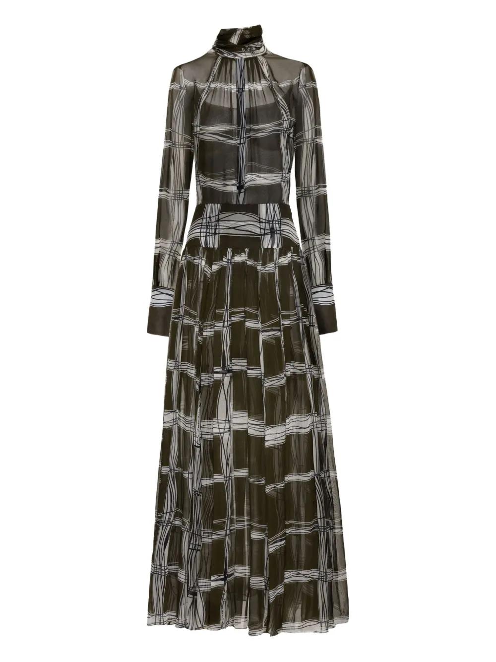 【Oscar de la Renta】ケープディテール シルクブレンド ドレス ERUKEI エルケイ】フラワーレース/ テールカット/ ノースリーブ