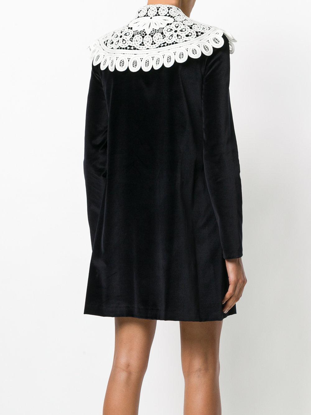 \u0026 Gabbana Lace Collar Velvet Dress 