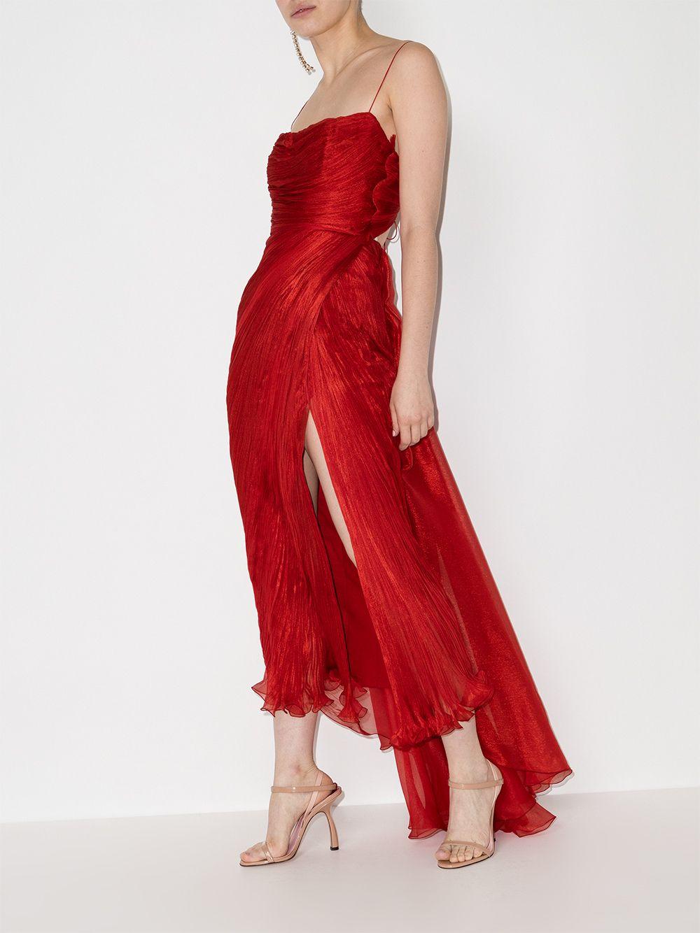 Maria Lucia Hohan Siona Strappy Draped Dress in Red | Lyst