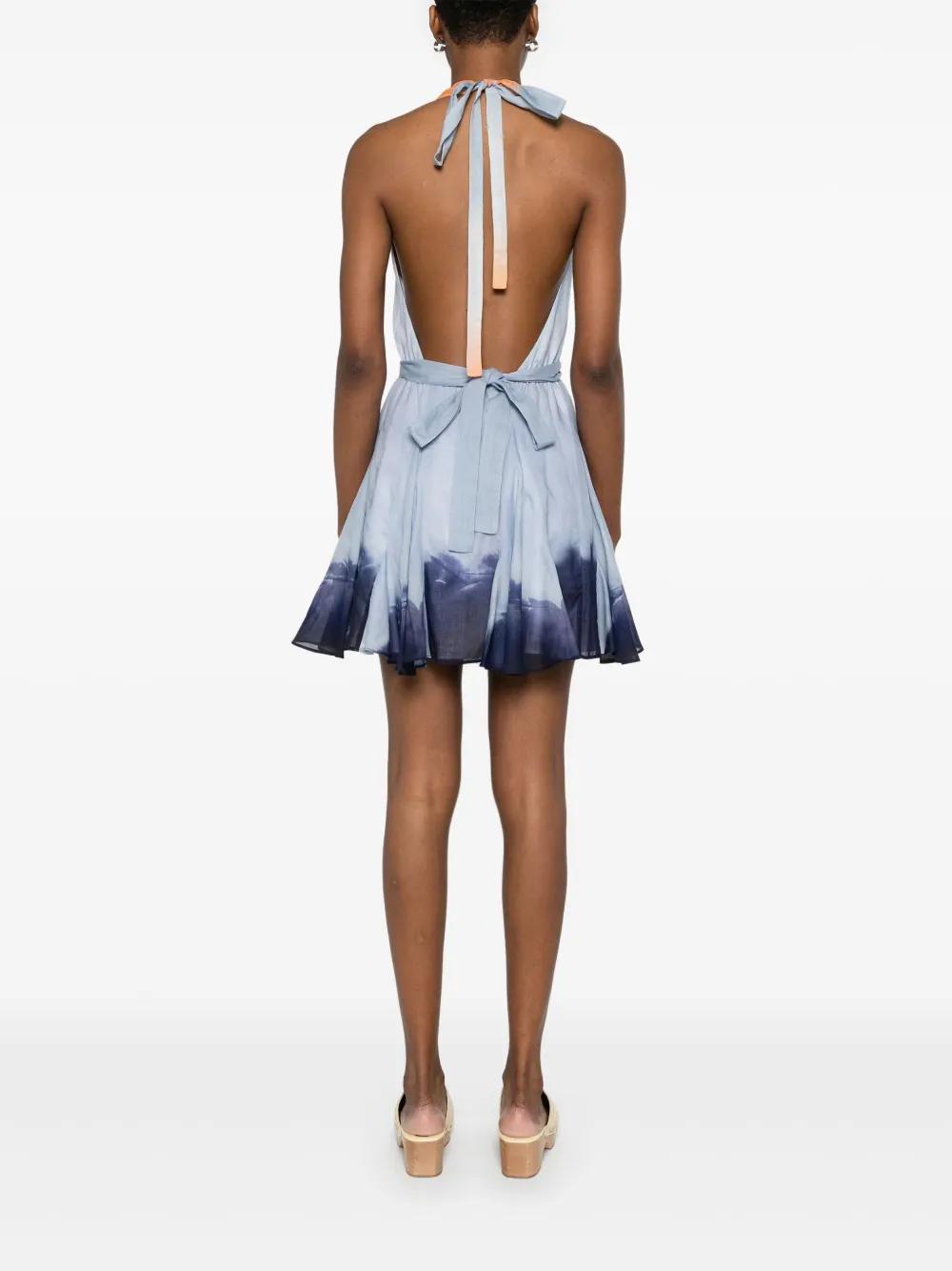 maje backless tie dye dress Tie-Dye Mini in Blue DROP-USFW23 Buy Cos GATHERED V-NECK Color:Lavender
