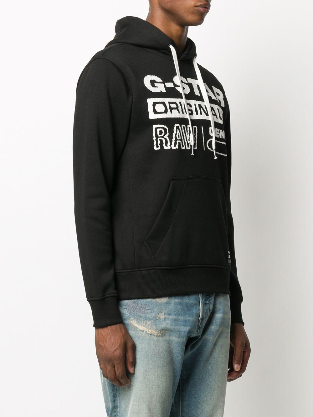 G-Star RAW Originals Logo Print Hoodie in Black for Men | Lyst