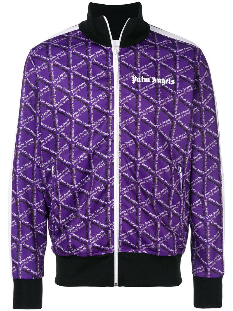 Palm Angels Storm Monogram Zipped Track Jacket in Purple for Men | Lyst