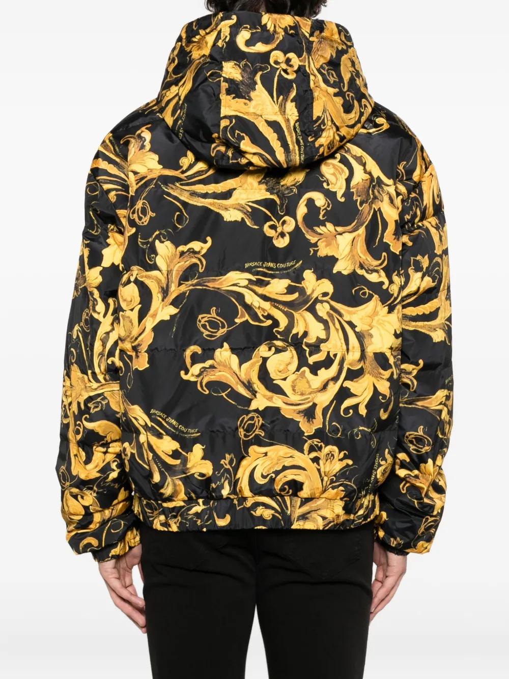 Versace Jeans Couture Baroque-Print Hooded Jacket in Black for Men