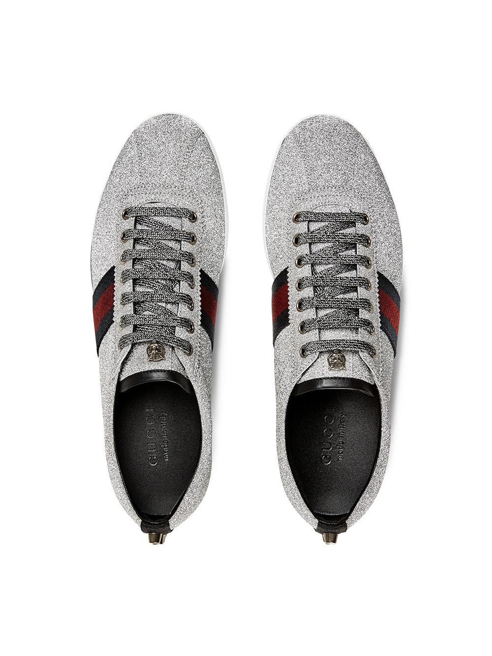 gucci glitter web stud sneakers